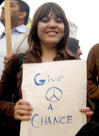 protest mercedes benz